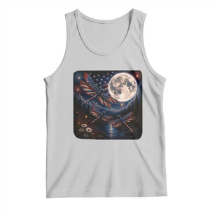 American Flag Dragonfly Patriotic 4th Of July Tank Top TS12 Ash Print Your Wear