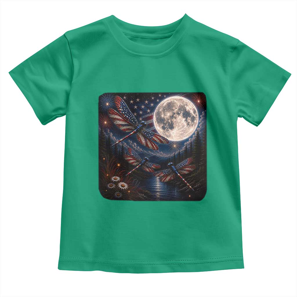 American Flag Dragonfly Patriotic 4th Of July Toddler T Shirt TS12 Irish Green Print Your Wear