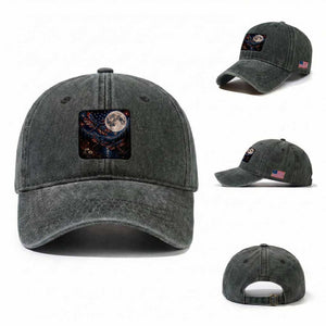 American Flag Dragonfly Patriotic 4th Of July Washed Cotton Baseball Cap TS12 Washed Cap Universal Fit Dark Green Print Your Wear