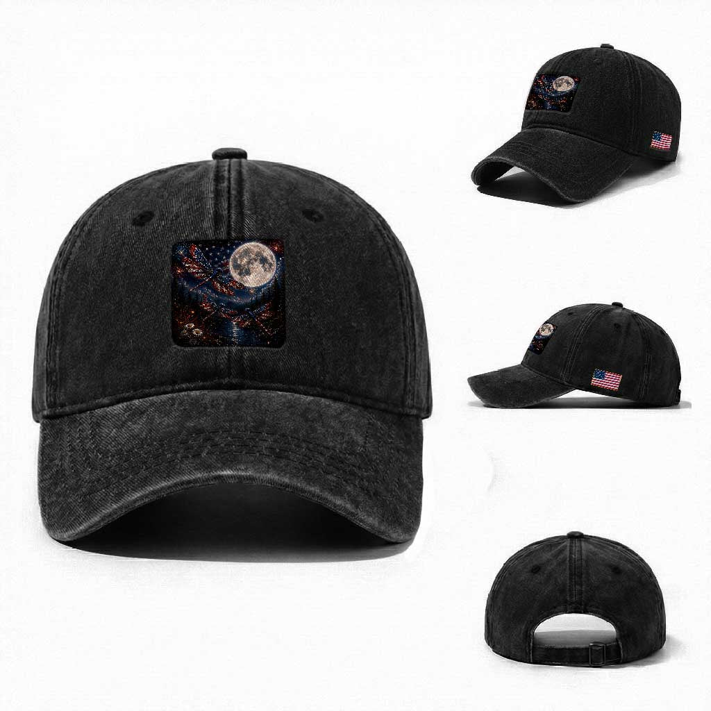 American Flag Dragonfly Patriotic 4th Of July Washed Cotton Baseball Cap TS12 Washed Cap Universal Fit Black Print Your Wear