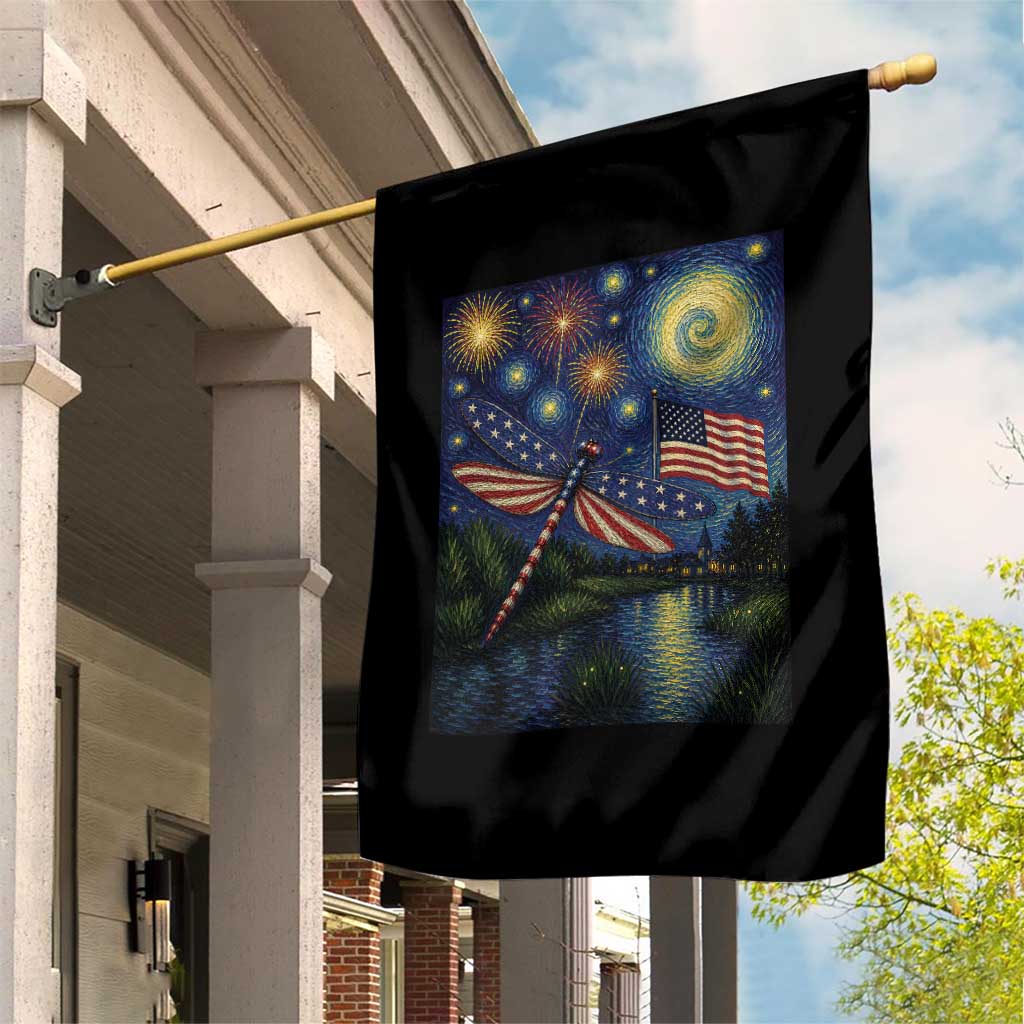 Patriotic Dragonfly Starry Night Swirls Garden Flag Nature Lovers TS12 Print Your Wear