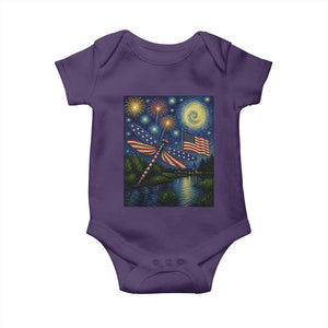 Patriotic Dragonfly Starry Night Swirls Baby Onesie Nature Lovers TS12 Purple Print Your Wear