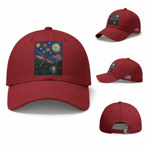 Patriotic Dragonfly Starry Night Swirls Baseball Cap Nature Lovers TS12 Baseball Cap Universal Fit Cherry Red Print Your Wear