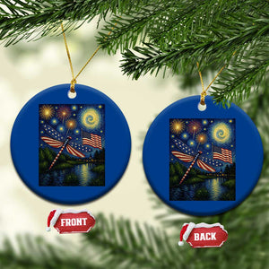 Patriotic Dragonfly Starry Night Swirls Ceramic Ornament Nature Lovers TS12 1pc Blue Print Your Wear