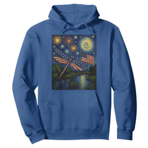 Patriotic Dragonfly Starry Night Swirls Hoodie Nature Lovers TS12 Royal Blue Print Your Wear
