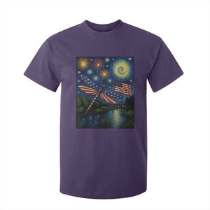 Patriotic Dragonfly Starry Night Swirls T Shirt For Kid Nature Lovers TS12 Purple Print Your Wear