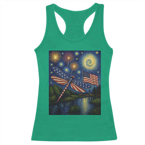 Patriotic Dragonfly Starry Night Swirls Racerback Tank Top Nature Lovers TS12 Irish Green Print Your Wear