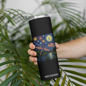 Patriotic Dragonfly Starry Night Swirls Skinny Tumbler Nature Lovers TS12 Print Your Wear