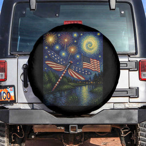 Patriotic Dragonfly Starry Night Swirls Spare Tire Cover Nature Lovers TS12 No hole Black Print Your Wear