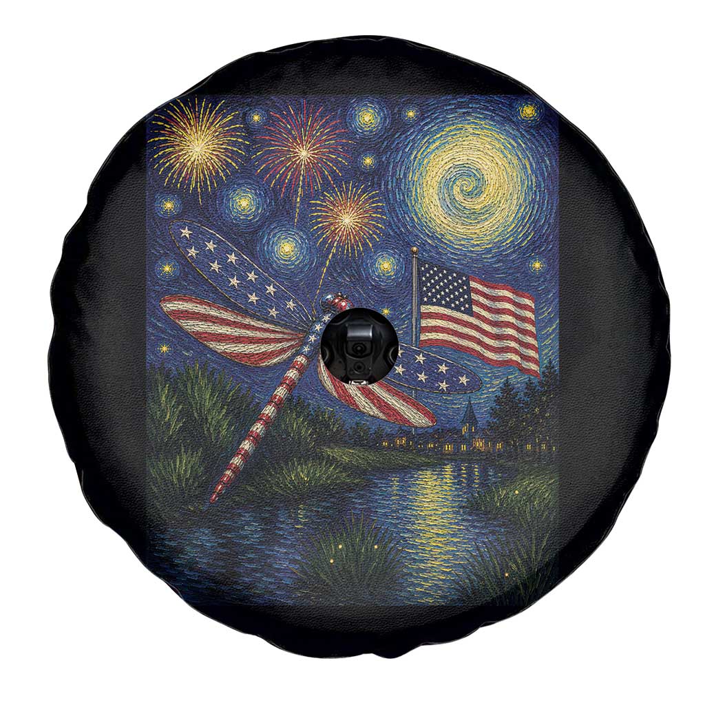 Patriotic Dragonfly Starry Night Swirls Spare Tire Cover Nature Lovers TS12 Print Your Wear
