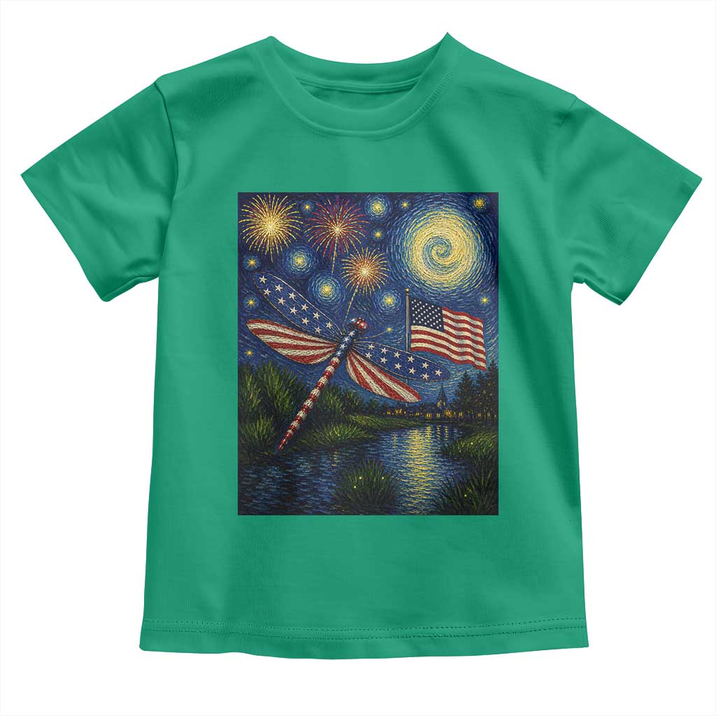 Patriotic Dragonfly Starry Night Swirls Toddler T Shirt Nature Lovers TS12 Irish Green Print Your Wear