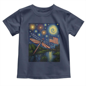 Patriotic Dragonfly Starry Night Swirls Toddler T Shirt Nature Lovers TS12 Navy Print Your Wear