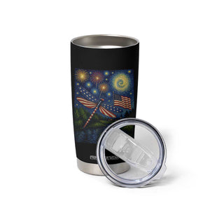Patriotic Dragonfly Starry Night Swirls Tumbler Cup Nature Lovers TS12 Print Your Wear