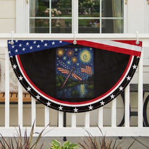 Red White And Blue Dragonfly Starry Night Swirls Patriotic Fan Flag Nature Lovers