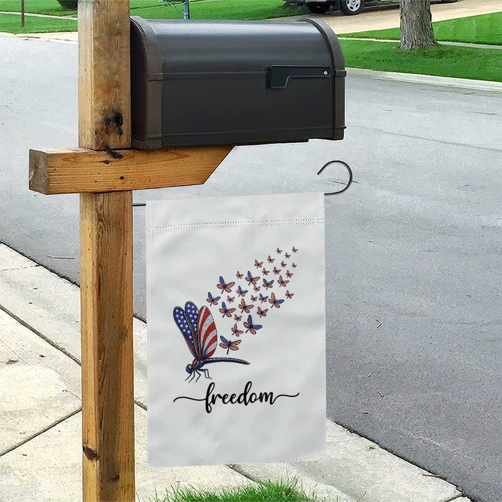 Freedom Dragonfly American Flag 4th Of July Garden Flag Patriotic Nature Lover Graphic TS12 Print Your Wear