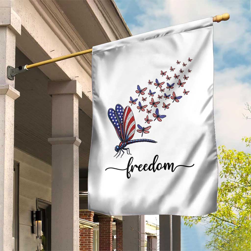 Freedom Dragonfly American Flag 4th Of July Garden Flag Patriotic Nature Lover Graphic TS12 Print Your Wear