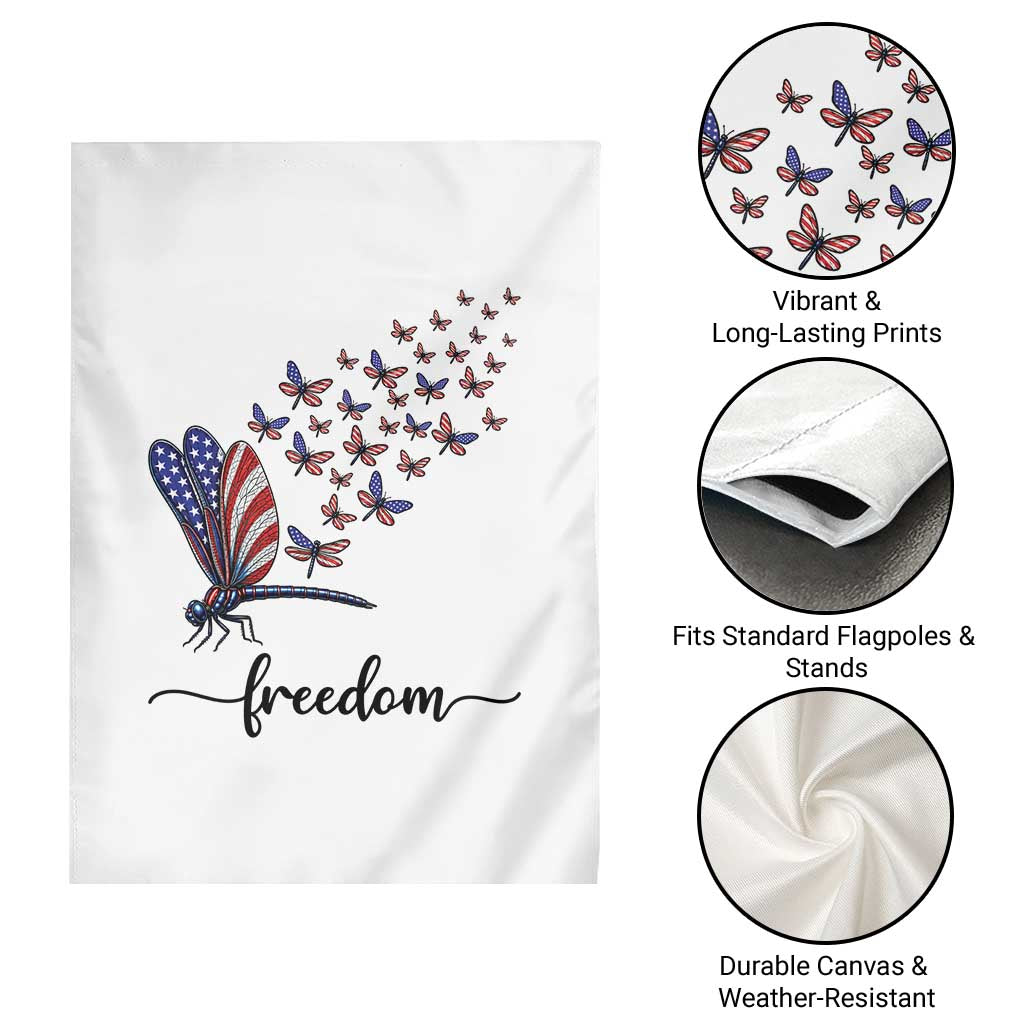 Freedom Dragonfly American Flag 4th Of July Garden Flag Patriotic Nature Lover Graphic TS12 Print Your Wear