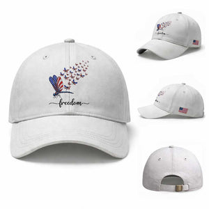 Freedom Dragonfly American Flag 4th Of July Baseball Cap Patriotic Nature Lover Graphic TS12 Baseball Cap Universal Fit White Print Your Wear