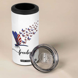 Freedom Dragonfly American Flag 4th Of July 4 in 1 Can Cooler Tumbler Patriotic Nature Lover Graphic TS12 Print Your Wear