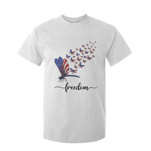 Freedom Dragonfly American Flag 4th Of July T Shirt For Kid Patriotic Nature Lover Graphic TS12 White Print Your Wear