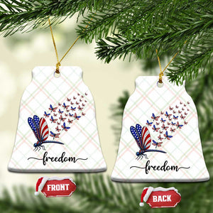 Freedom Dragonfly American Flag 4th Of July Ceramic Ornament Patriotic Nature Lover Graphic TS12 Print Your Wear