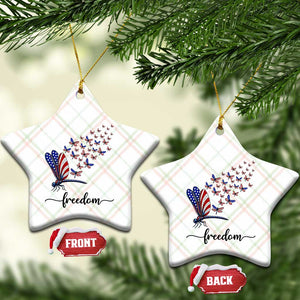 Freedom Dragonfly American Flag 4th Of July Ceramic Ornament Patriotic Nature Lover Graphic TS12 Print Your Wear