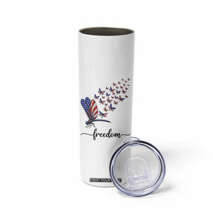 Freedom Dragonfly American Flag 4th Of July Skinny Tumbler Patriotic Nature Lover Graphic TS12 Print Your Wear