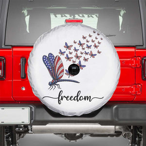 Freedom Dragonfly American Flag 4th Of July Spare Tire Cover Patriotic Nature Lover Graphic TS12 White Print Your Wear