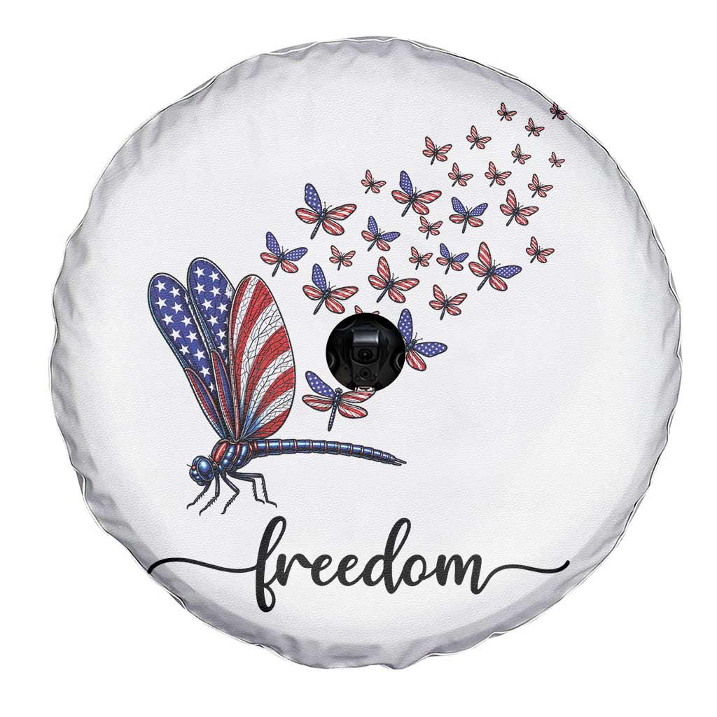 Freedom Dragonfly American Flag 4th Of July Spare Tire Cover Patriotic Nature Lover Graphic TS12 Print Your Wear