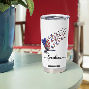Freedom Dragonfly American Flag 4th Of July Tumbler Cup Patriotic Nature Lover Graphic