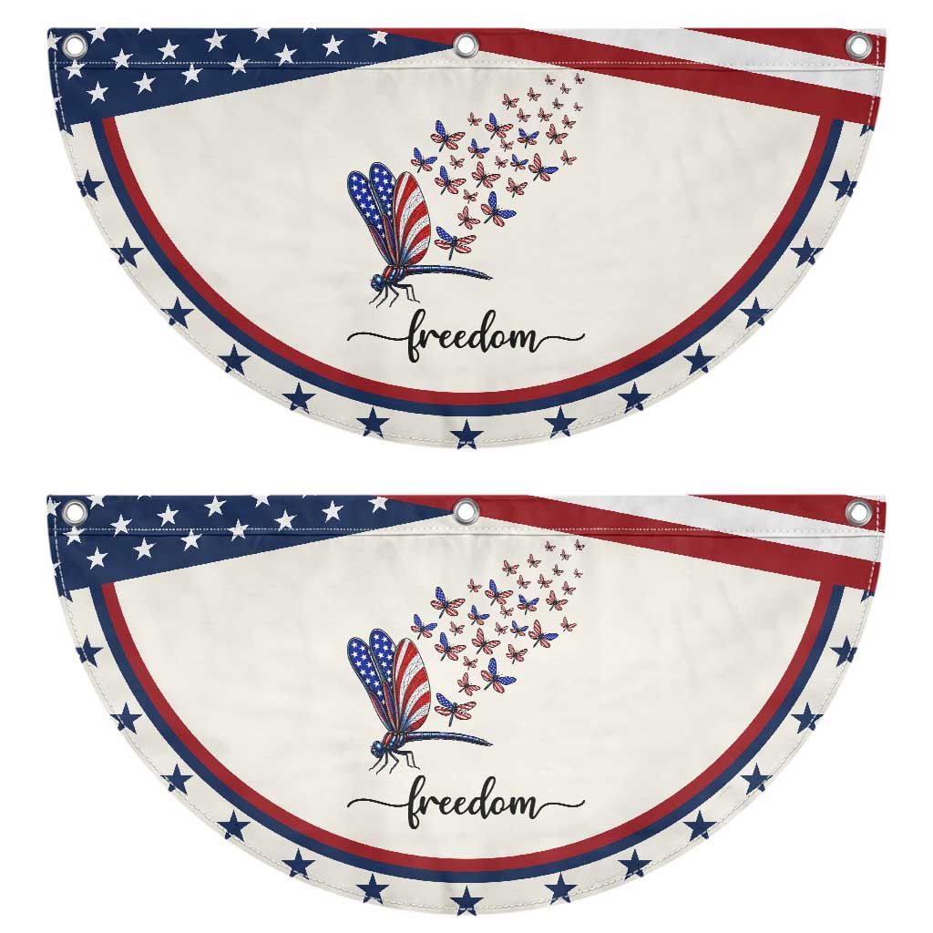 Freedom Dragonfly American Flag 4th Of July Patriotic Fan Flag Nature Lover Graphic