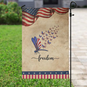 Freedom Dragonfly American Flag 4th Of July Patriotic Garden Flag Nature Lover Graphic