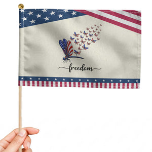 Freedom Dragonfly American Flag 4th Of July Patriotic Handheld Flag Nature Lover Graphic