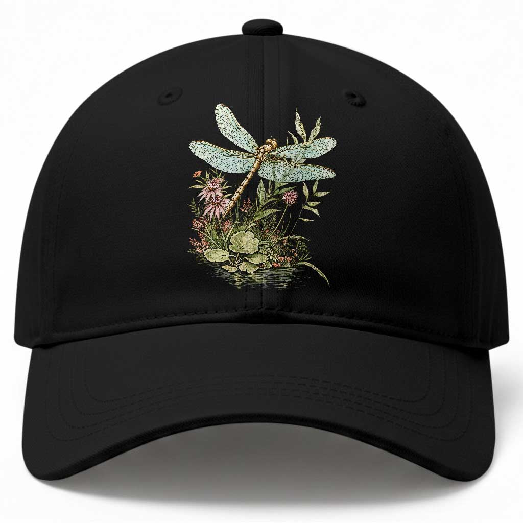 Vintage Botanical Wildflower Dragonfly Baseball Cap Boho Retro Cottagecore TS12 Print Your Wear