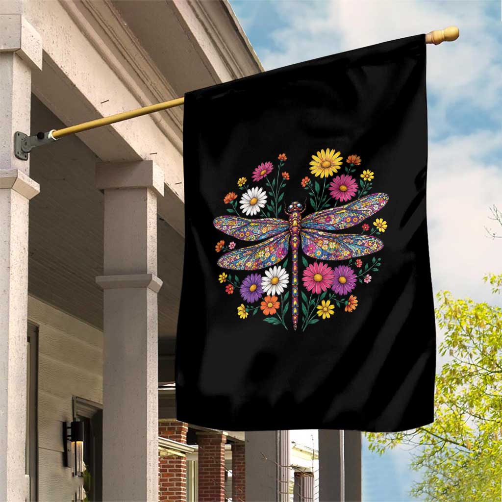 Boho Floral Spring Dragonfly Garden Flag Colorful Mosaic Insect TS12 Print Your Wear
