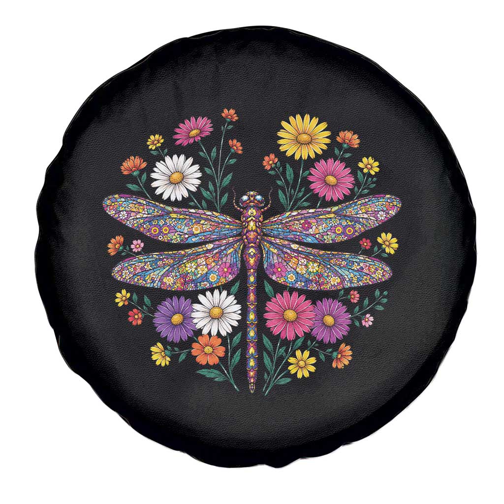 Boho Floral Spring Dragonfly Spare Tire Cover Colorful Mosaic Insect TS12 Print Your Wear