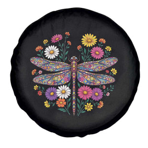 Boho Floral Spring Dragonfly Spare Tire Cover Colorful Mosaic Insect TS12 Print Your Wear