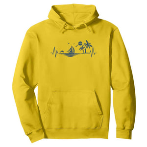 Summer Vacation Heartbeat Pulse Sunset Silhouette Hoodie Tropical Island Lover TS12 Daisy Print Your Wear