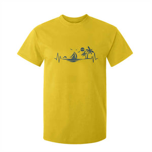 Summer Vacation Heartbeat Pulse Sunset Silhouette T Shirt For Kid Tropical Island Lover TS12 Daisy Print Your Wear