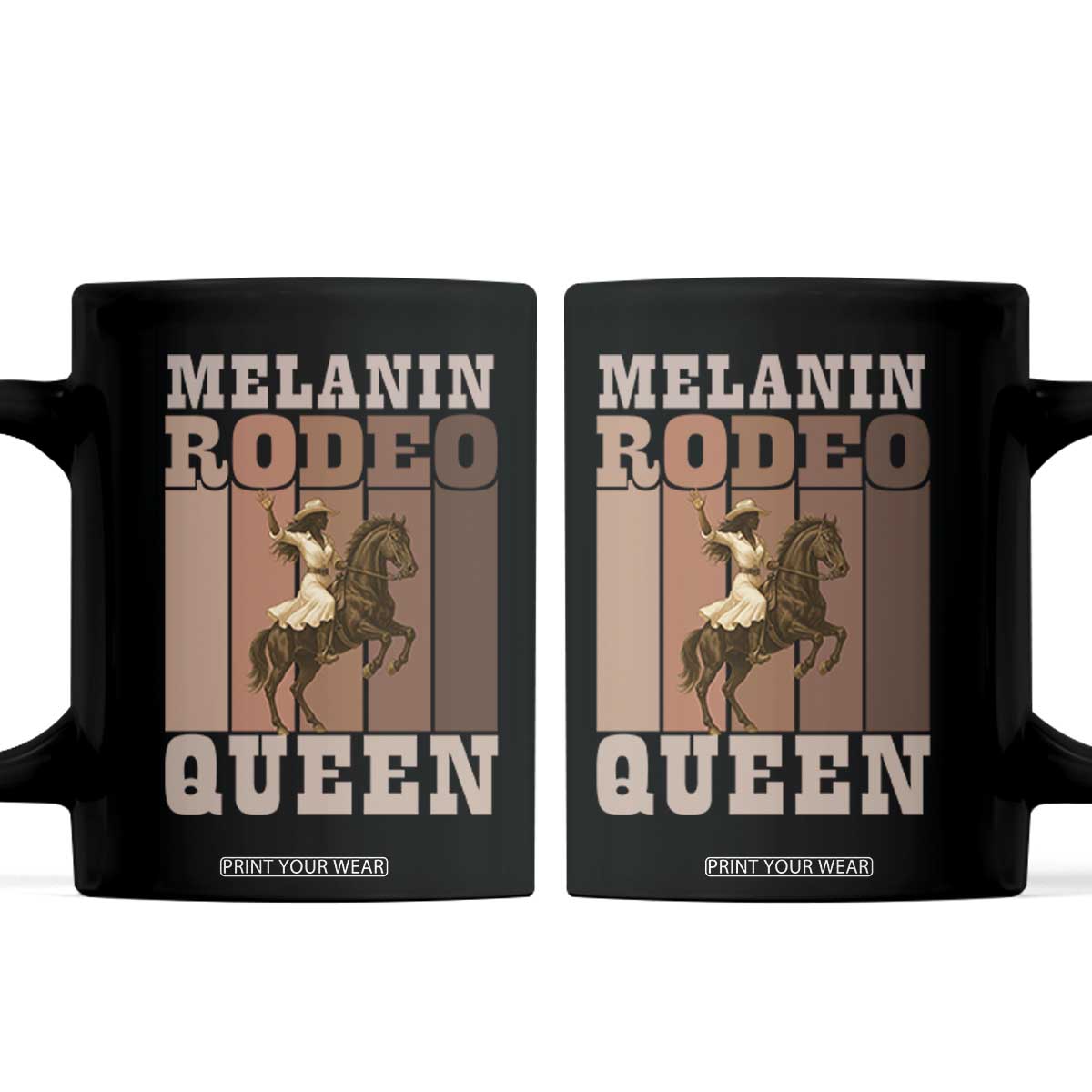 African American Cowgirl Coffee Mug Melanin Rodeo Queen Western Country TS12 Black Print Your Wear