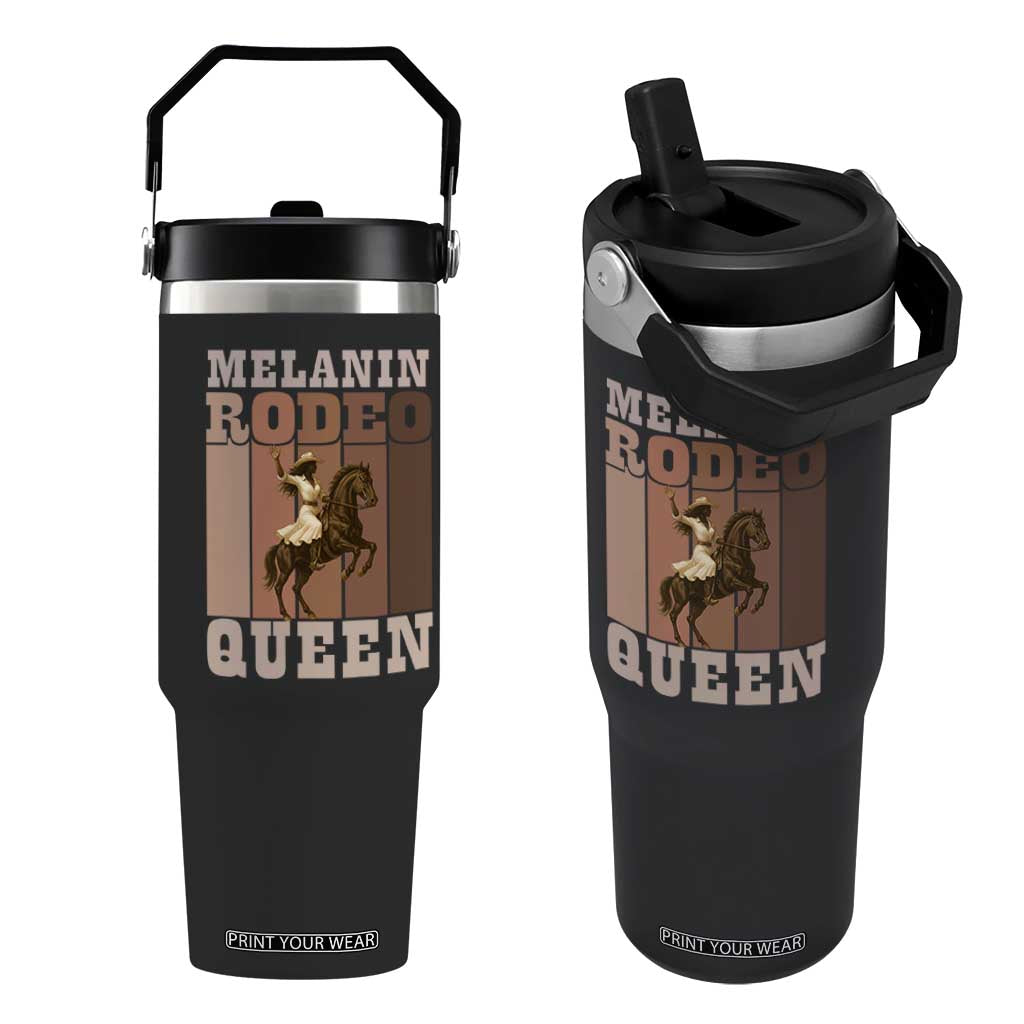 African American Cowgirl Flip Straw Tumbler Melanin Rodeo Queen Western Country TS12 One Size: 30 oz Black Print Your Wear