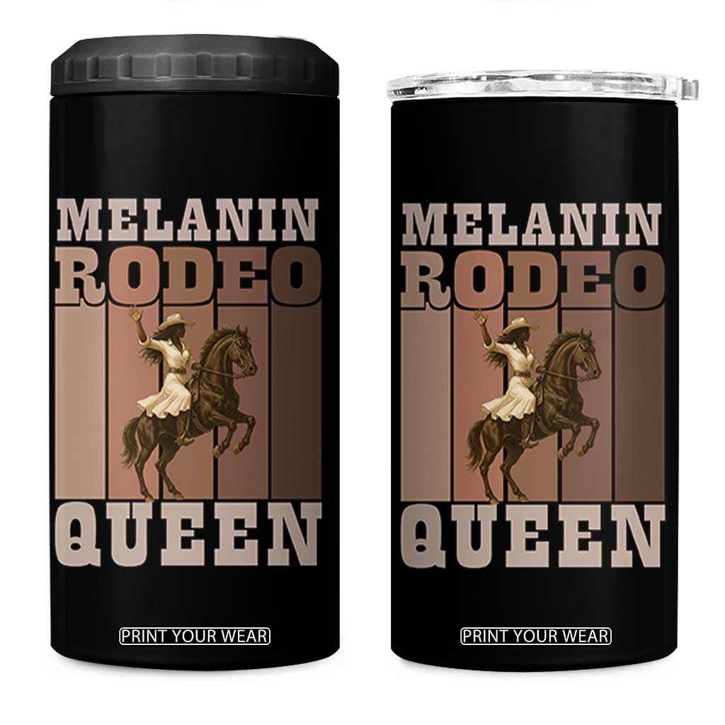 African American Cowgirl 4 in 1 Can Cooler Tumbler Melanin Rodeo Queen Western Country TS12 One Size: 16 oz Black Print Your Wear