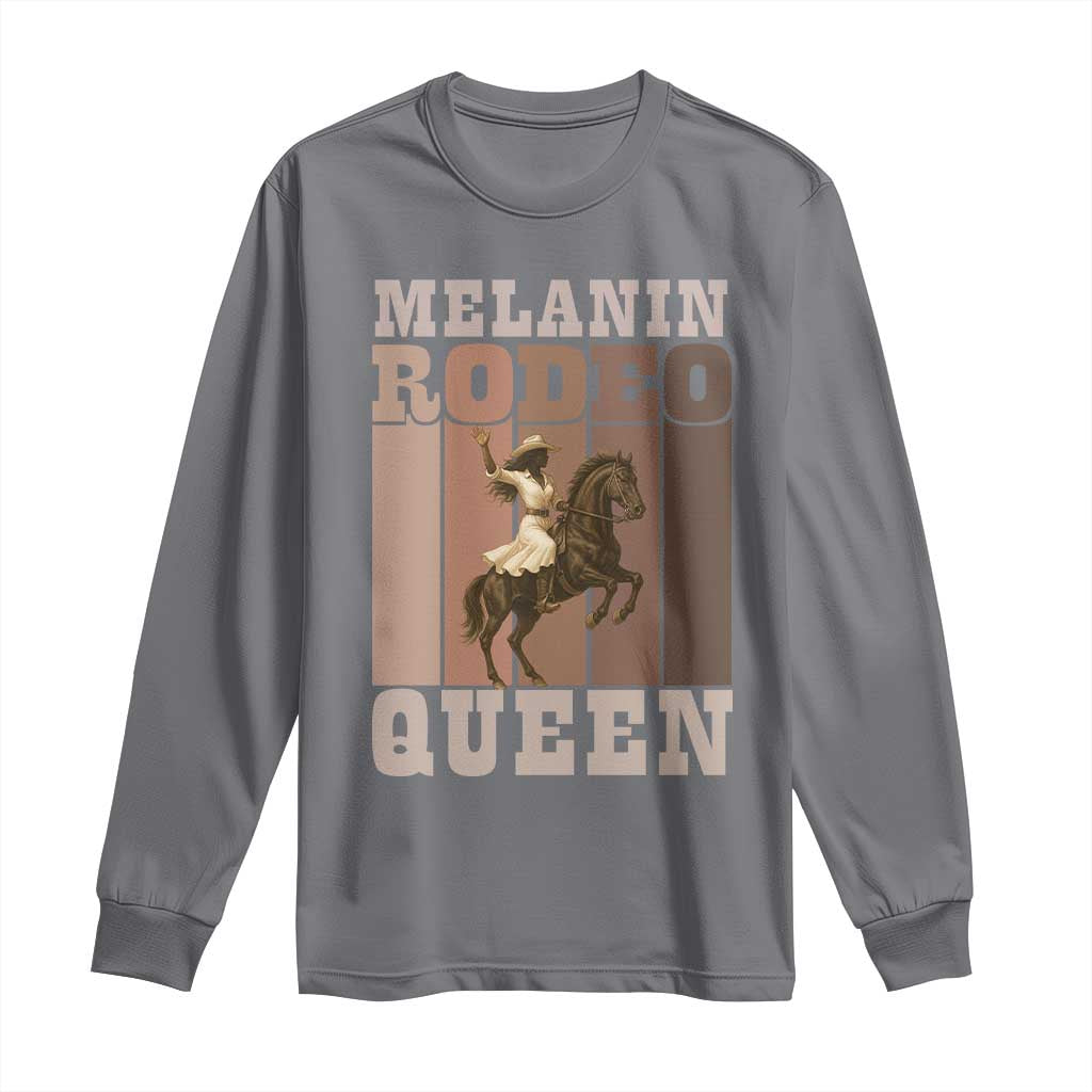 African American Cowgirl Long Sleeve Shirt Melanin Rodeo Queen Western Country TS12 Charcoal Print Your Wear