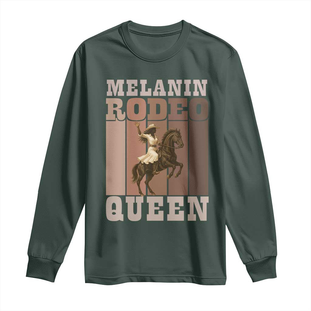 African American Cowgirl Long Sleeve Shirt Melanin Rodeo Queen Western Country TS12 Dark Forest Green Print Your Wear