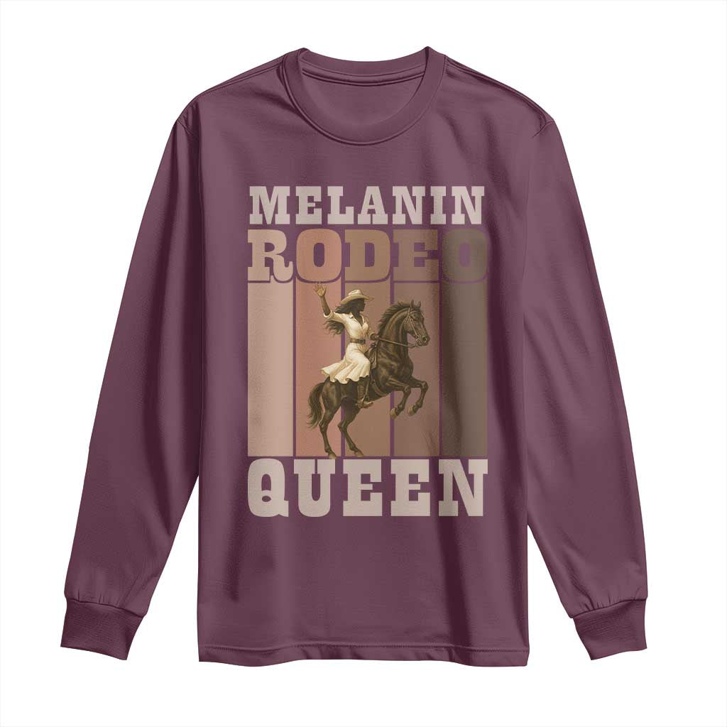 African American Cowgirl Long Sleeve Shirt Melanin Rodeo Queen Western Country TS12 Maroon Print Your Wear