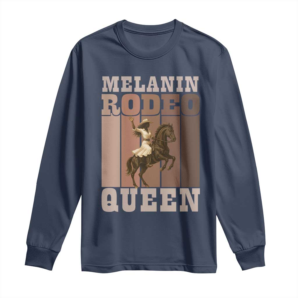 African American Cowgirl Long Sleeve Shirt Melanin Rodeo Queen Western Country TS12 Navy Print Your Wear