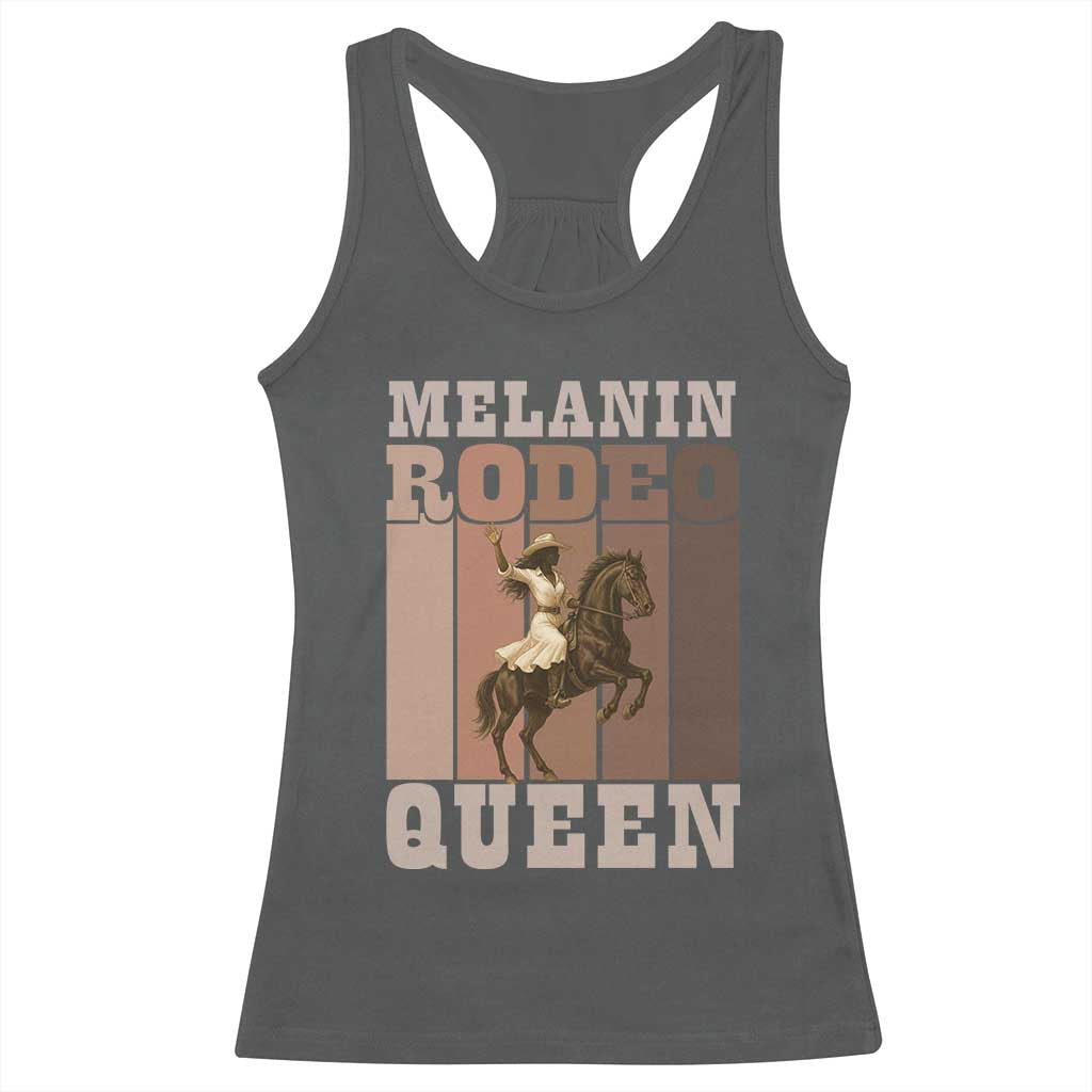 African American Cowgirl Racerback Tank Top Melanin Rodeo Queen Western Country TS12 Dark Heather Print Your Wear