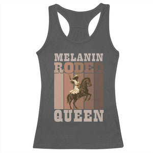 African American Cowgirl Racerback Tank Top Melanin Rodeo Queen Western Country TS12 Dark Heather Print Your Wear