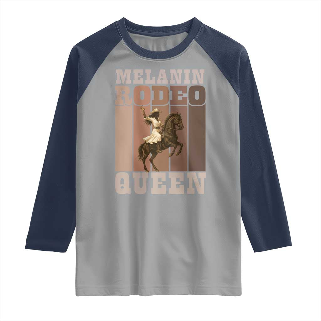 African American Cowgirl Raglan Shirt Melanin Rodeo Queen Western Country TS12 Sport Gray Navy Print Your Wear