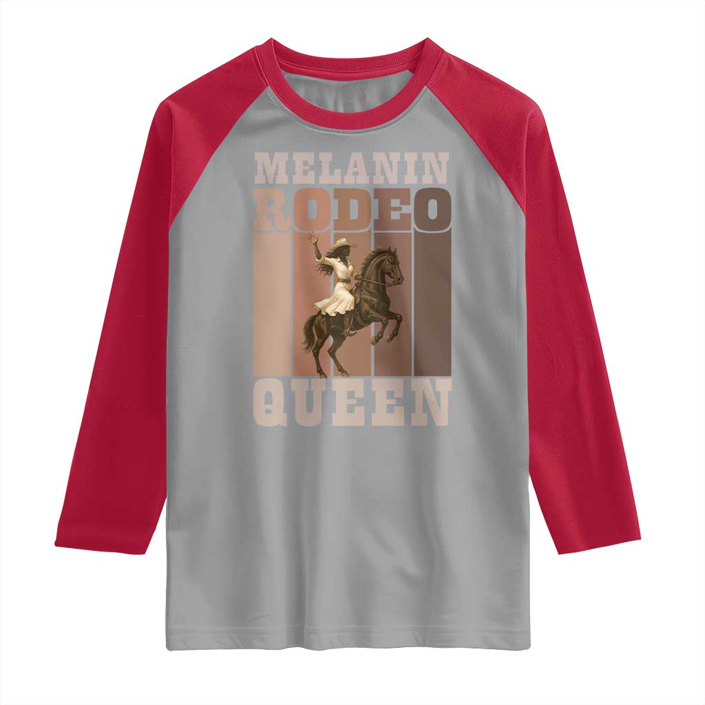 African American Cowgirl Raglan Shirt Melanin Rodeo Queen Western Country TS12 Sport Gray Red Print Your Wear